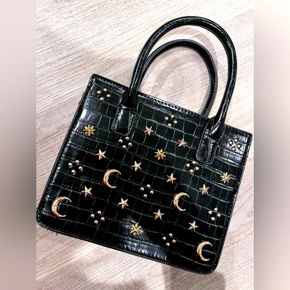 Handbags - Like Dreams Black and Gold Small Purse Moon Stars